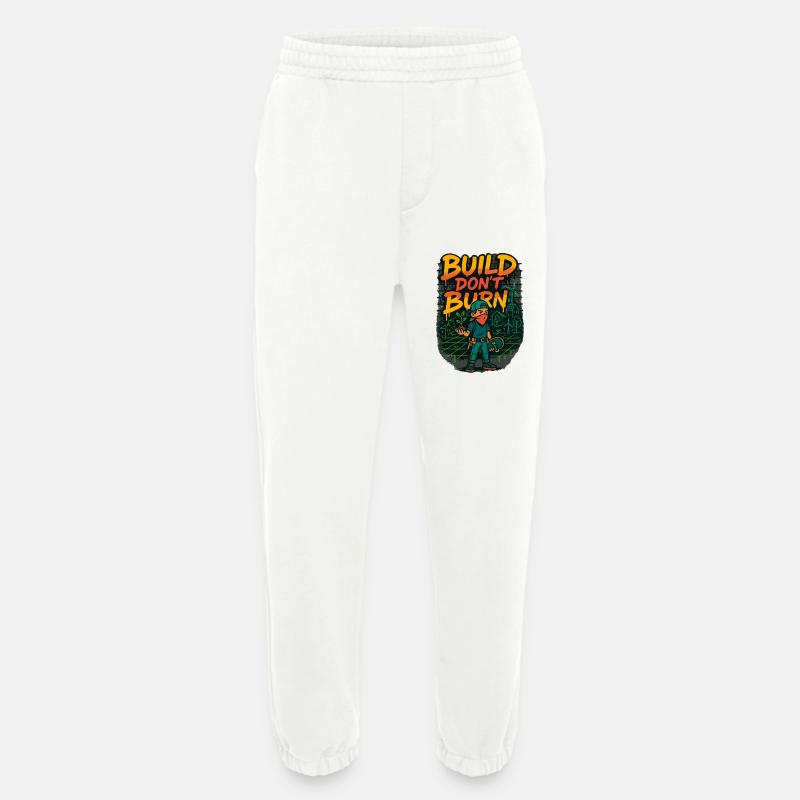 Build Don’t Burn - Heavyweight Jogginghose - made by SPREAD  - OFF WHITE