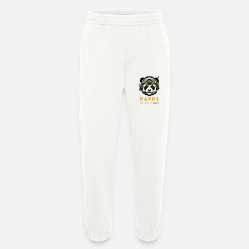 Panda in Mission / Military - Heavyweight Jogging Pants - made by SPREAD  - OFF WHITE