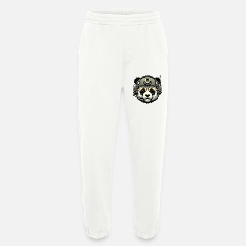 Panda Military Army Design - Heavyweight Jogging Pants - made by SPREAD  - OFF WHITE