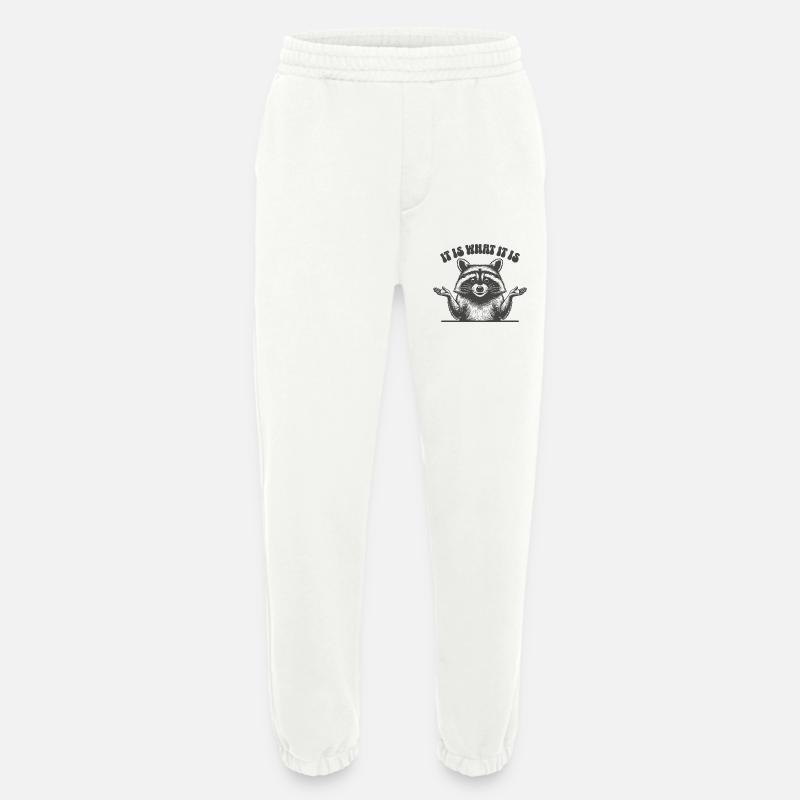 Raccoon - C’est ce que c’est - Pantalon de jogging bio épais fabriqué en UE - OFF WHITE