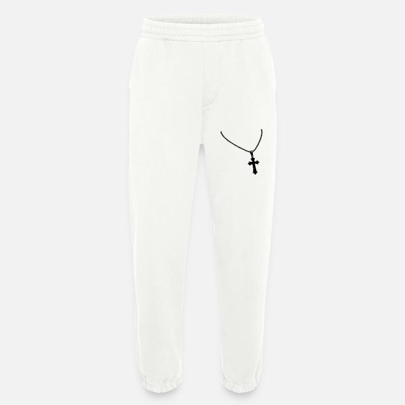 Kette mit Kreuz - Heavyweight Jogginghose - made by SPREAD  - OFF WHITE