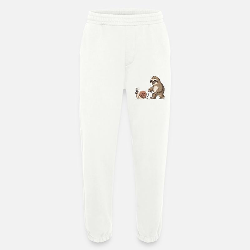 Sloth and snail - Heavyweight Jogging Pants - made by SPREAD - OFF WHITE