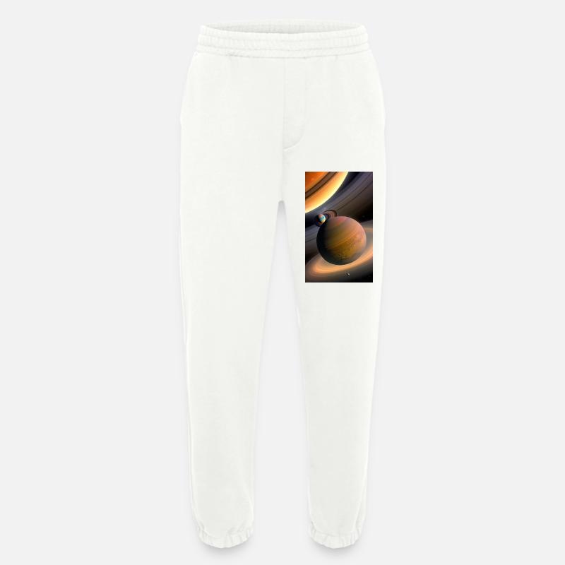 Celestial Ringed Planets Artwork - Heavyweight Jogging Pants - made by SPREAD  - OFF WHITE