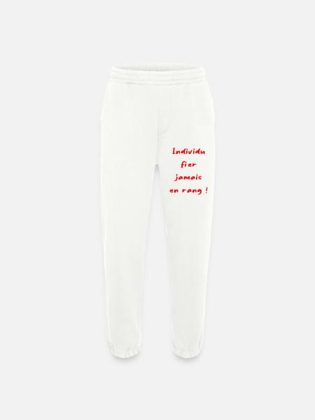 Proud, never in line! - Heavyweight Jogging Pants - made by SPREAD  - OFF WHITE