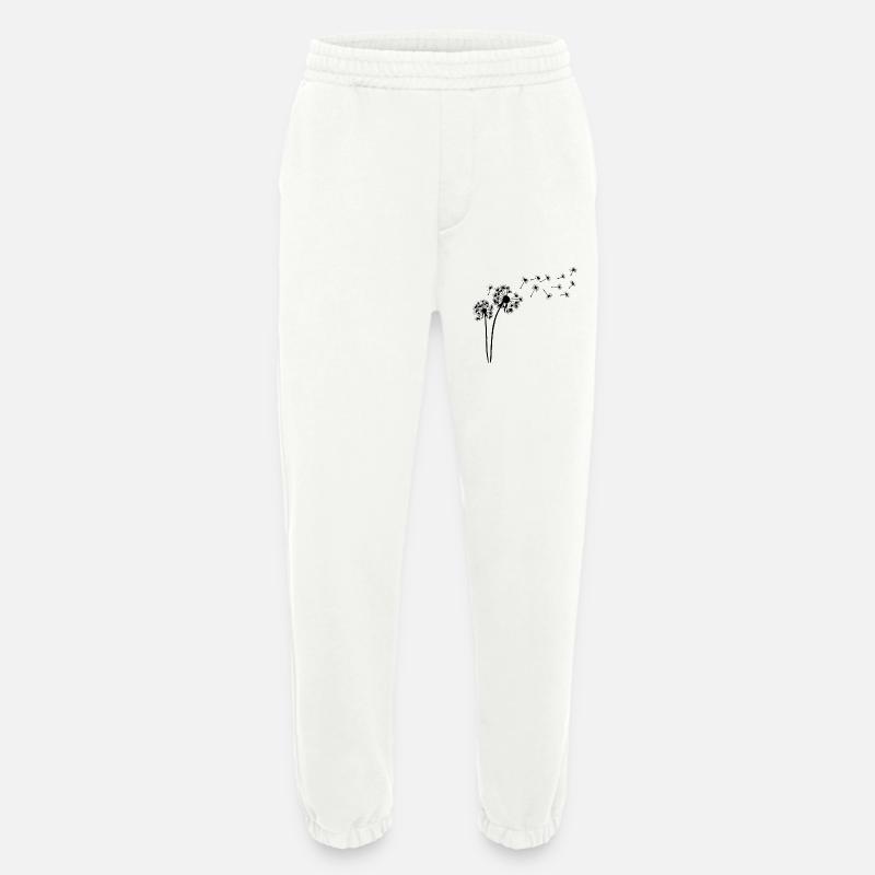 Schwarzer Löwenzahn im Wind - Heavyweight Jogginghose - made by SPREAD  - OFF WHITE