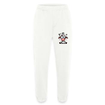 Funny Confused Cow Cartoon Clumsy Googly Eyes - Heavyweight Jogging Pants - made by SPREAD  - OFF WHITE - Front