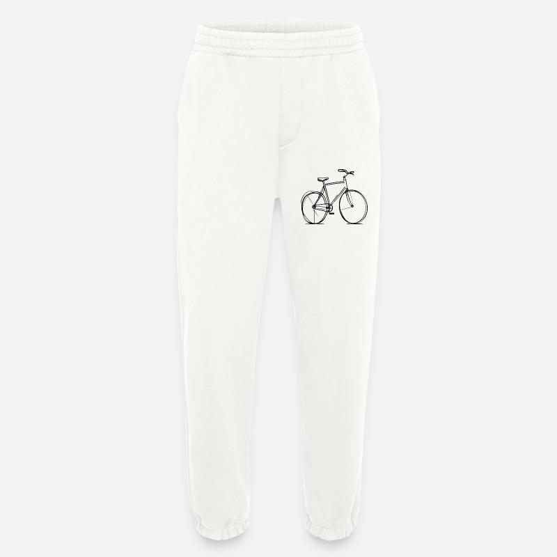 Tracé de lignes de vélo - Pantalon de jogging bio épais fabriqué en UE - OFF WHITE