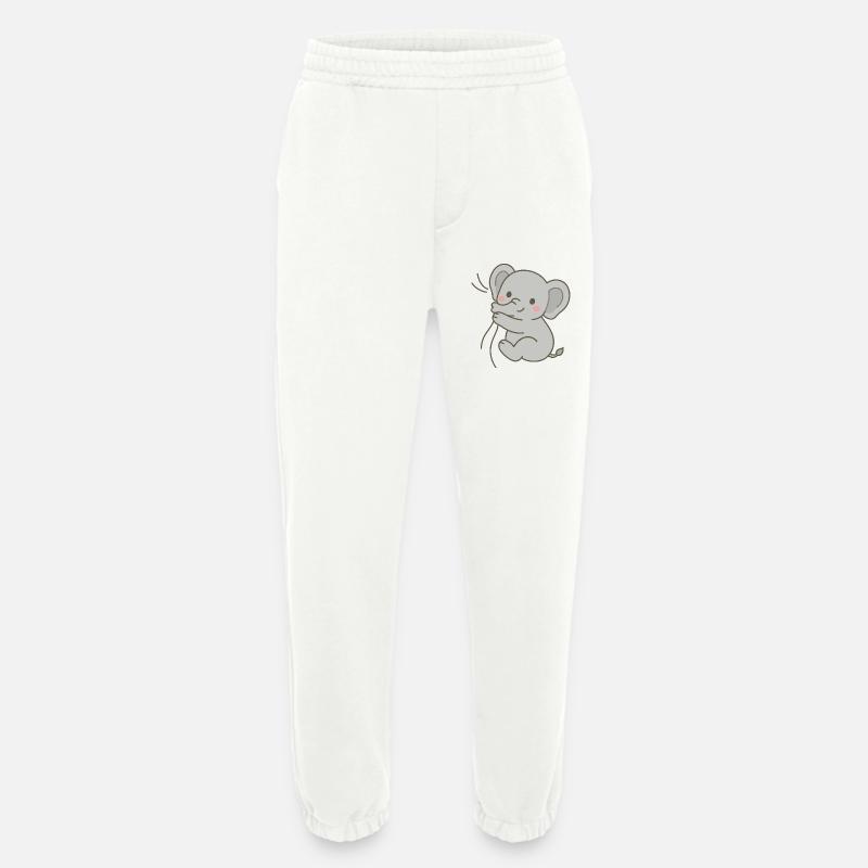 Eingekuscheltes Elefantenkalb - Heavyweight Jogginghose - made by SPREAD  - OFF WHITE