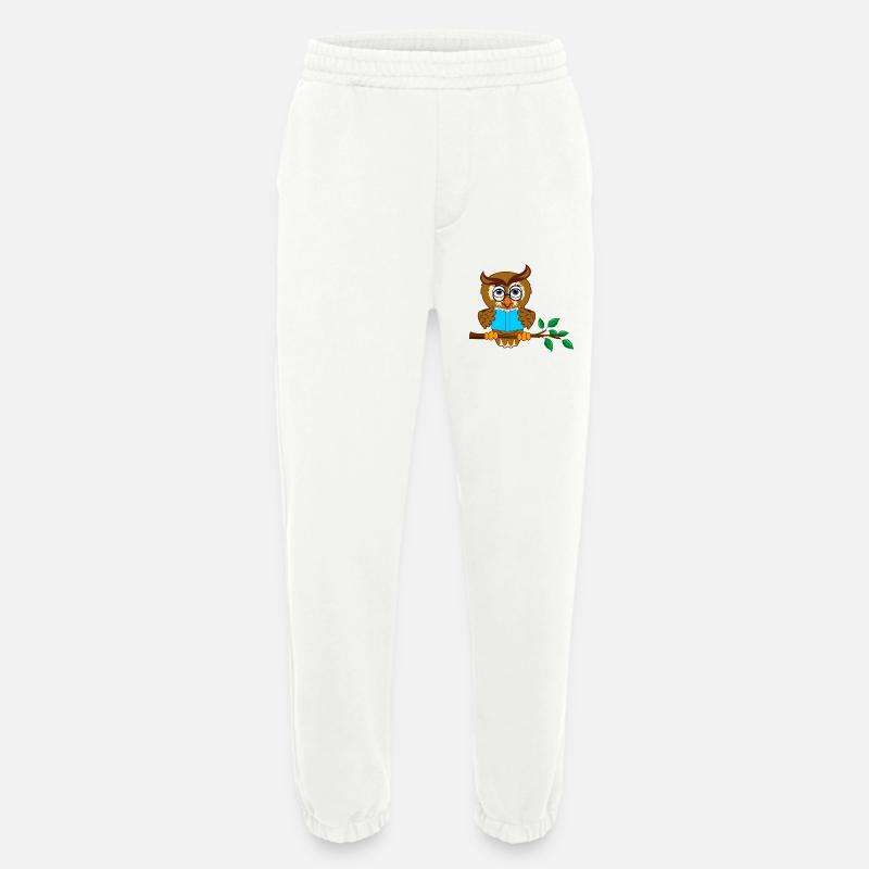 Ast Eule mit blauem Buch - Heavyweight Jogginghose - made by SPREAD  - OFF WHITE