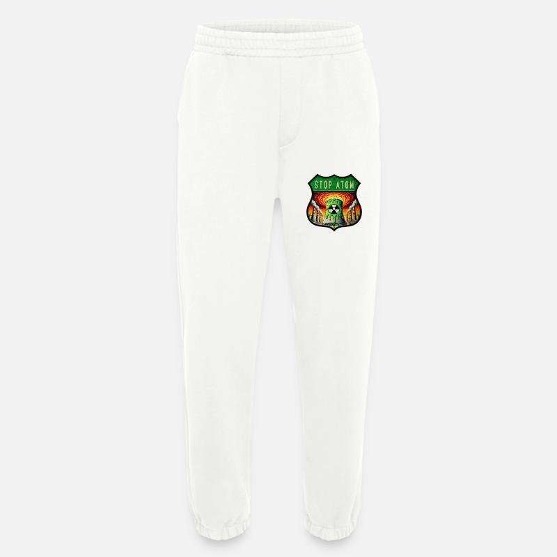 Stop Atom Wappen Design - Heavyweight Jogginghose - made by SPREAD  - OFF WHITE
