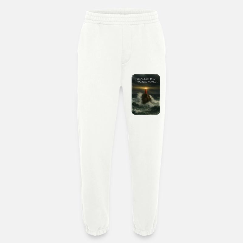 STEADFAST IN A TROUBLED WORLD - Heavyweight Jogginghose - made by SPREAD  - OFF WHITE