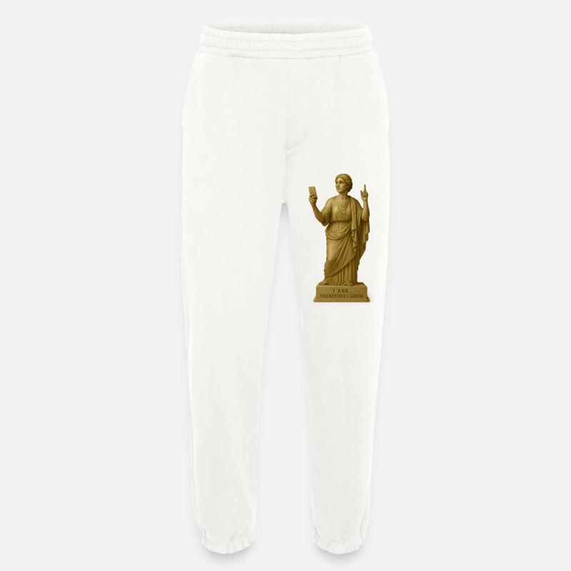 Ancient Philosopher Statue with Message - Heavyweight Jogging Pants - made by SPREAD  - OFF WHITE