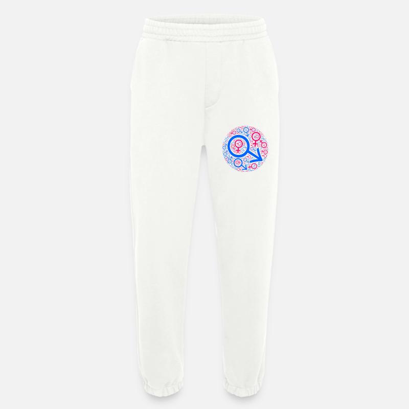 Gender-Kuddelmuddel im Kreis-Design - Heavyweight Jogginghose - made by SPREAD  - OFF WHITE