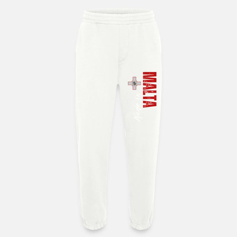 Fabriqué à Malte, conception verticale - Pantalon de jogging bio épais fabriqué en UE - OFF WHITE