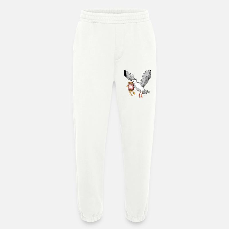 Möwe mit Chips Snack Design - Heavyweight Jogginghose - made by SPREAD  - OFF WHITE