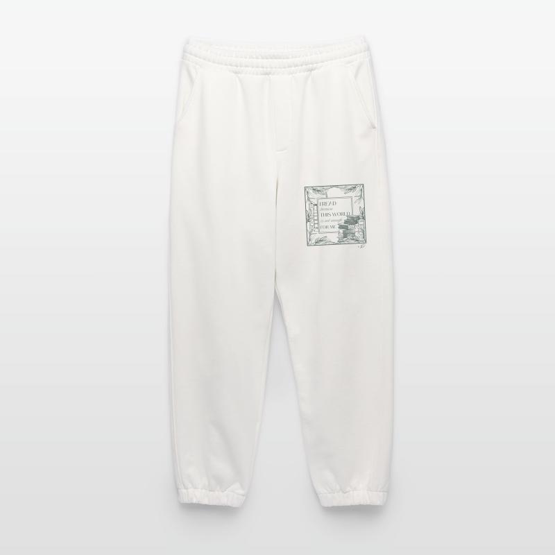 Je lis parce que ce monde ne me suffit pas Pantalon de jogging bio épais fabriqué en UE