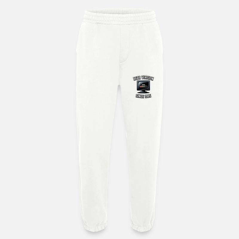 Retro Computer Progress Design - Heavyweight Jogging Pants - made by SPREAD  - OFF WHITE