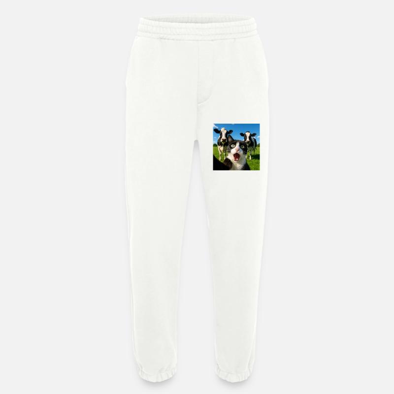 Süße Katze Kuh Selfie Geschenkidee - Heavyweight Jogginghose - made by SPREAD - OFF WHITE