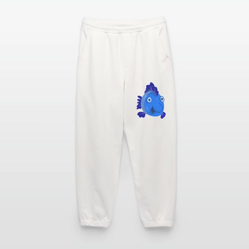 Poisson bleu Pantalon de jogging bio épais fabriqué en UE