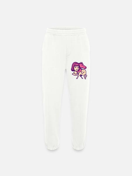 Pferdemädchen Pop-Art rosa - Heavyweight Jogginghose - made by SPREAD  - OFF WHITE