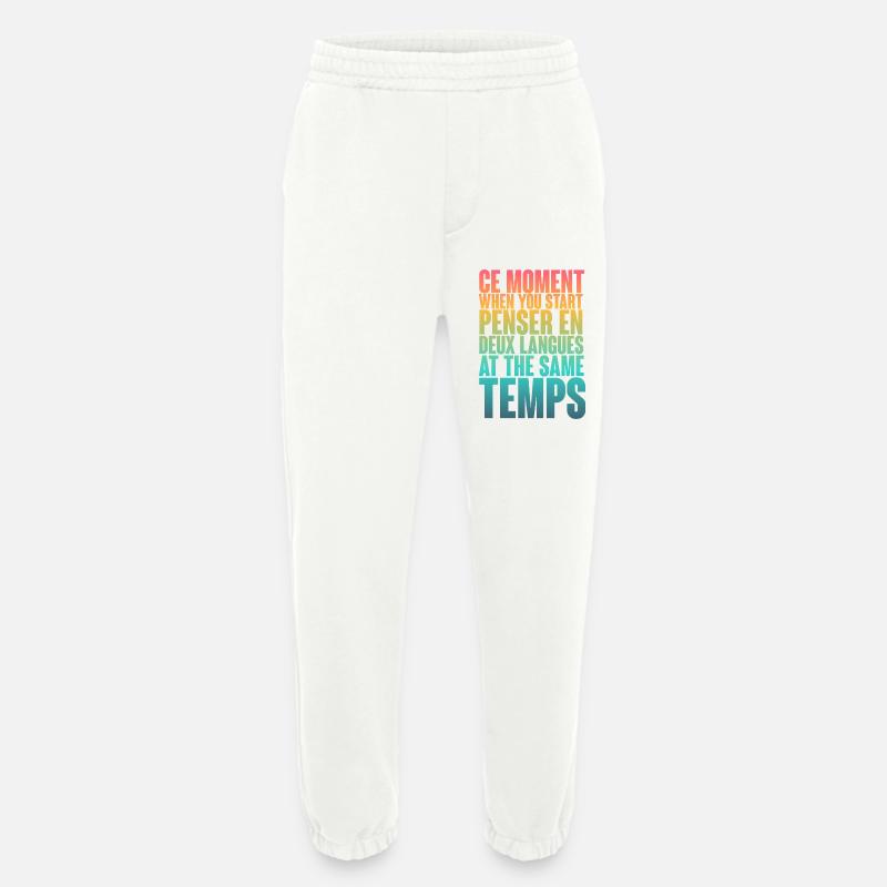 COOL SAYING FOR MULTILINGUALS, INTERNATIONAL - Heavyweight Jogging Pants - made by SPREAD - OFF WHITE
