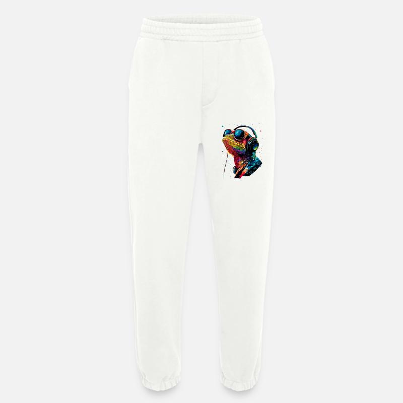 Chameleon Lizard Reptile Chameleon Iguana Lizard - Heavyweight Jogging Pants - made by SPREAD  - OFF WHITE