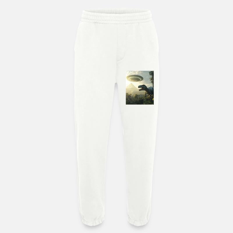 T-Rex Selfie mit UFO - Heavyweight Jogginghose - made by SPREAD - OFF WHITE