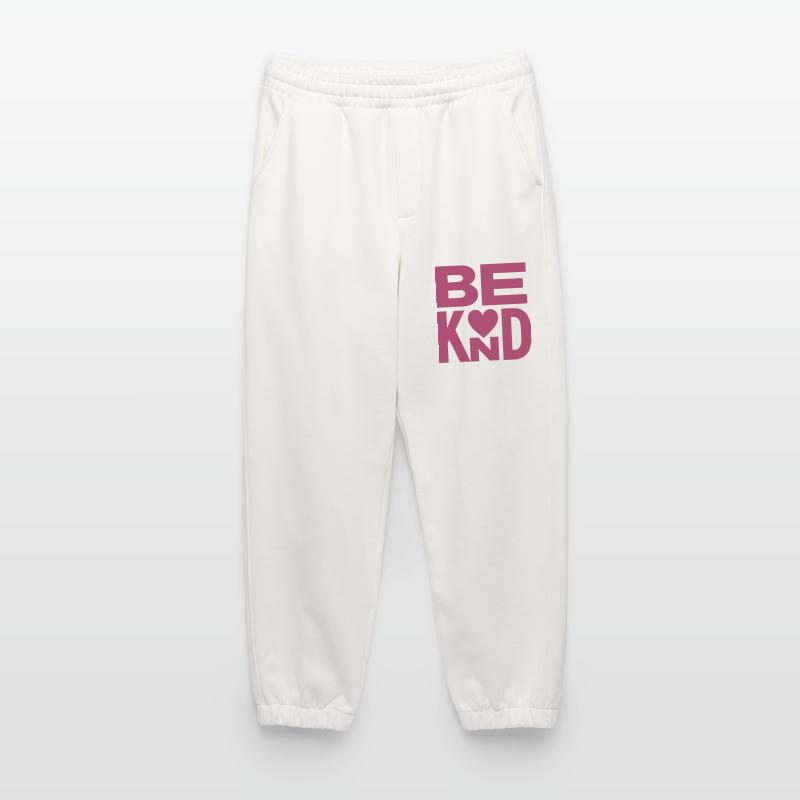 Slogan Be kind with heart - couleur variable Pantalon de jogging bio épais fabriqué en UE