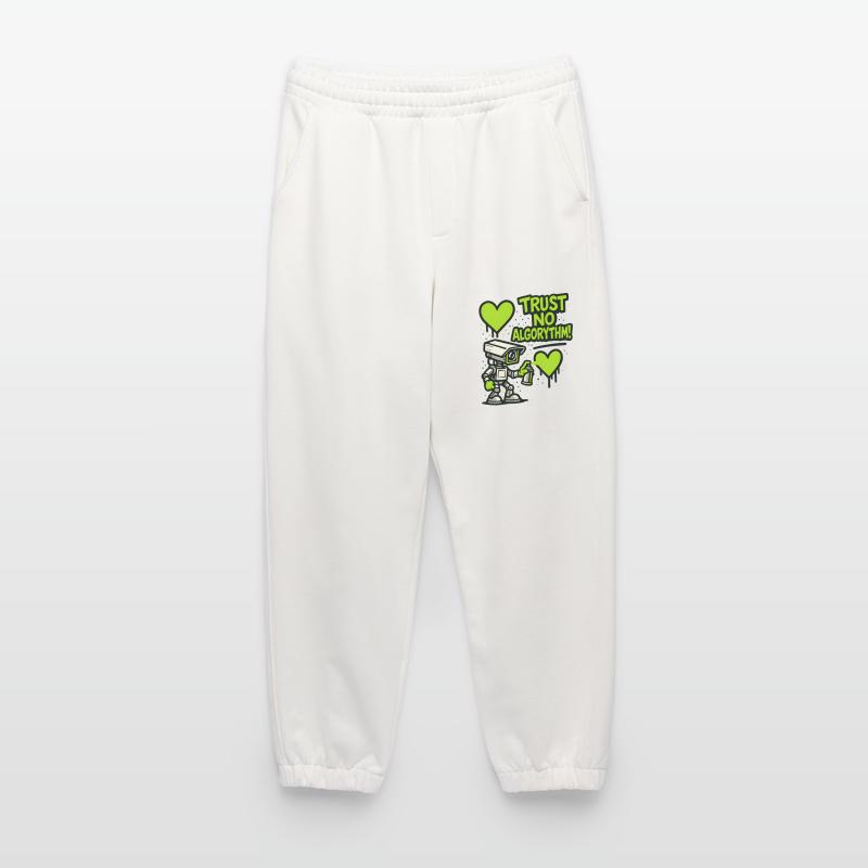 Robot with heart and anti-algorithm message Heavyweight Jogging Pants - made by SPREAD 