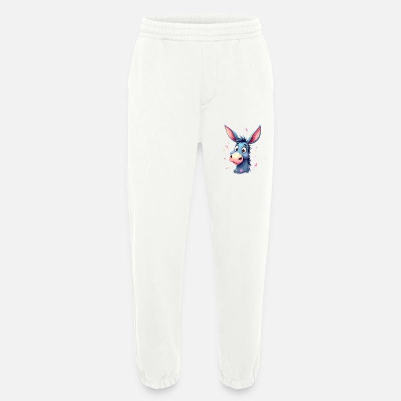 Charmantes Eselfigur mit bunter Spritztechnik - Heavyweight Jogginghose - made by SPREAD  - OFF WHITE