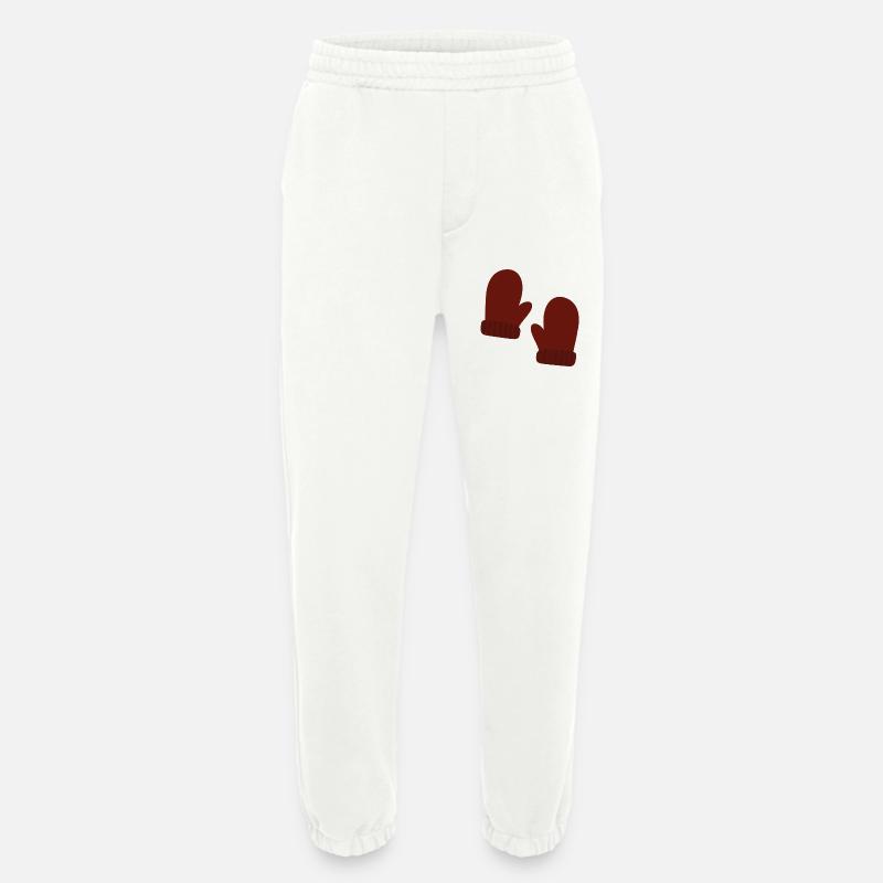 Illustration de mitaines d’hiver confortables - Pantalon de jogging bio épais fabriqué en UE - OFF WHITE