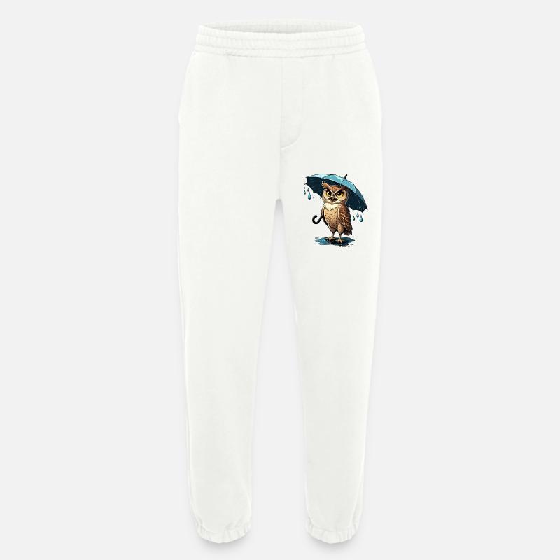 Kraftvoller Eulenregen mit Regenschirm - Heavyweight Jogginghose - made by SPREAD  - OFF WHITE