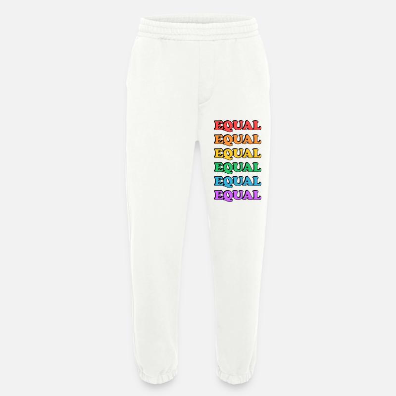 Rainbow Equality Text - Heavyweight Jogging Pants - made by SPREAD  - OFF WHITE