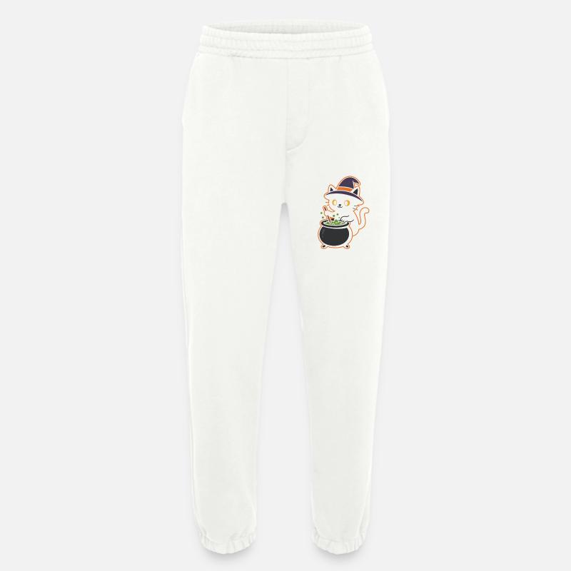 Conception magique de potion de sorcière pour chat - Pantalon de jogging bio épais fabriqué en UE - OFF WHITE