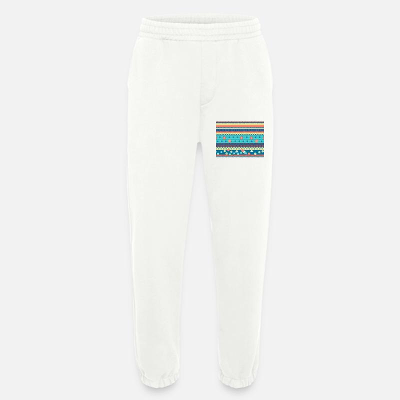 Farbenfroher Boho Wintermuster - Heavyweight Jogginghose - made by SPREAD  - OFF WHITE