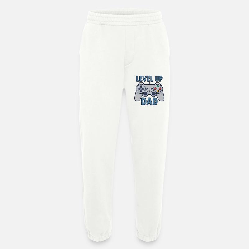 Level Up Dad – Gamer Controller Geschenk - Heavyweight Jogginghose - made by SPREAD - OFF WHITE