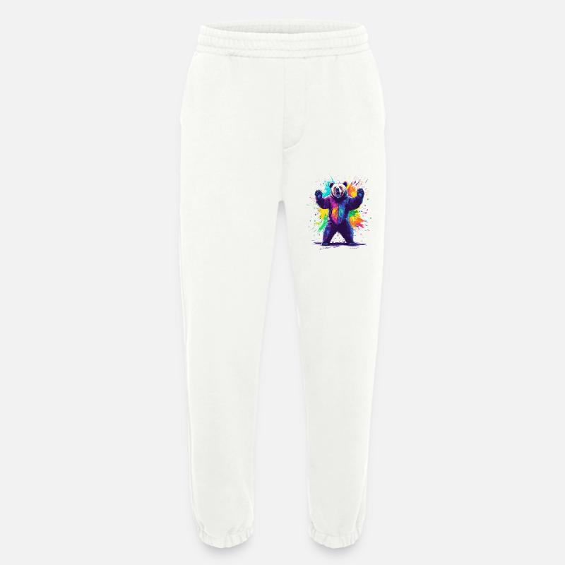 Bär mit bunter Farbexplosion - Heavyweight Jogginghose - made by SPREAD  - OFF WHITE