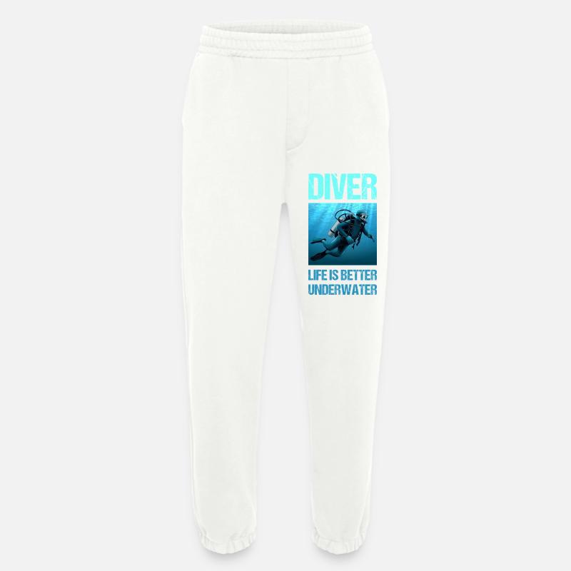 Diver life is better underwater - Heavyweight Jogginghose - made by SPREAD  - OFF WHITE