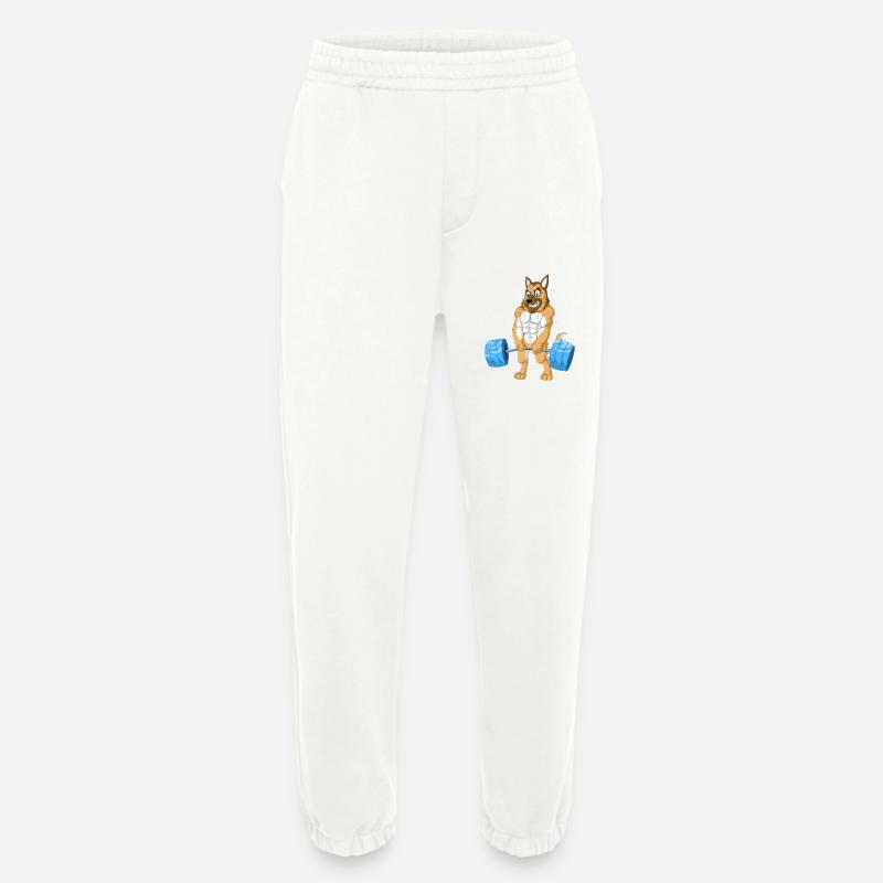 Deutscher Schäferhund Gewichtheben - Heavyweight Jogginghose - made by SPREAD  - OFF WHITE