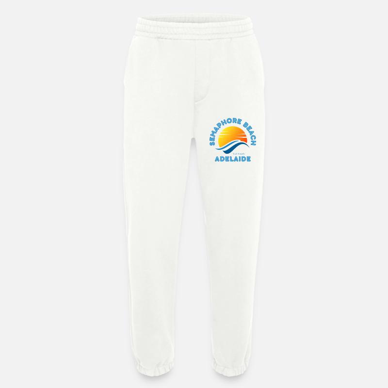 Semaphore Beach Adelaide Sunset - Heavyweight Jogging Pants - made by SPREAD  - OFF WHITE