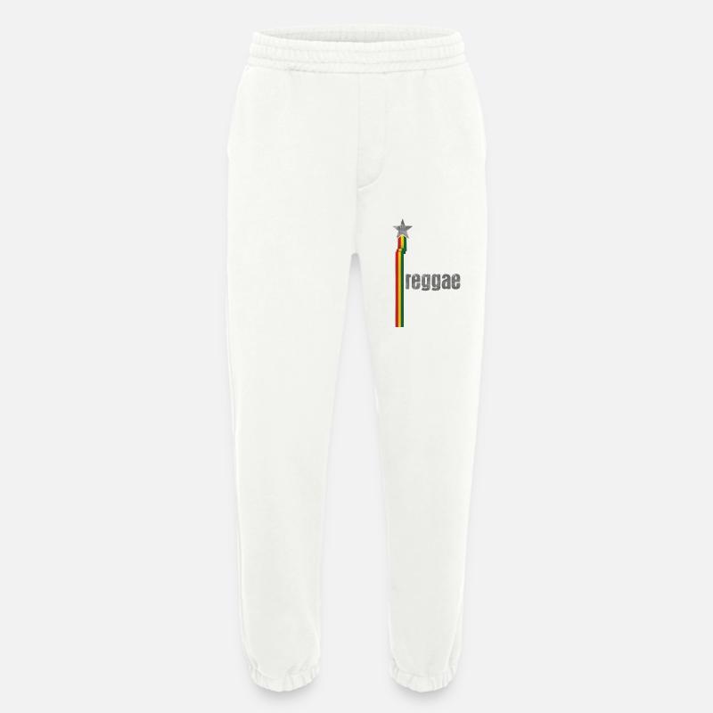 Conception de logo Reggae Star Rasta - Pantalon de jogging bio épais fabriqué en UE - OFF WHITE