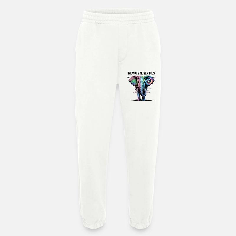 Psychedelischer Elefant mit kosmischer Spirale - Heavyweight Jogginghose - made by SPREAD  - OFF WHITE