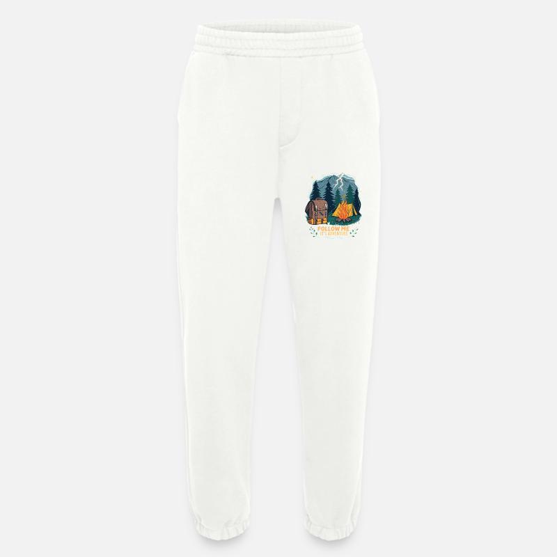 Lighted Nature Adventure with Campfire - Heavyweight Jogging Pants - made by SPREAD  - OFF WHITE