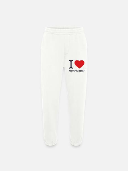 J'aime la méditation - Pantalon de jogging bio épais fabriqué en UE - OFF WHITE