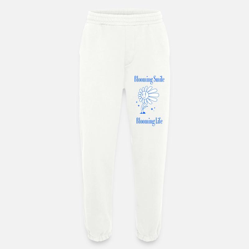 Blooming Smile – Blumengrafik mit Botschaft - Heavyweight Jogginghose - made by SPREAD  - OFF WHITE