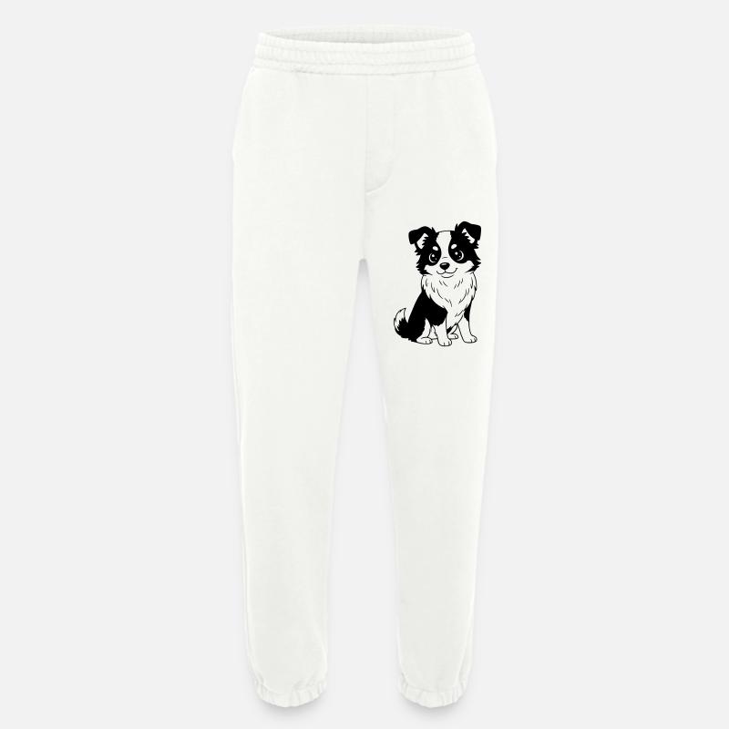 Australian Shepherd - Aussi - black and white - Heavyweight Jogging Pants - made by SPREAD  - OFF WHITE