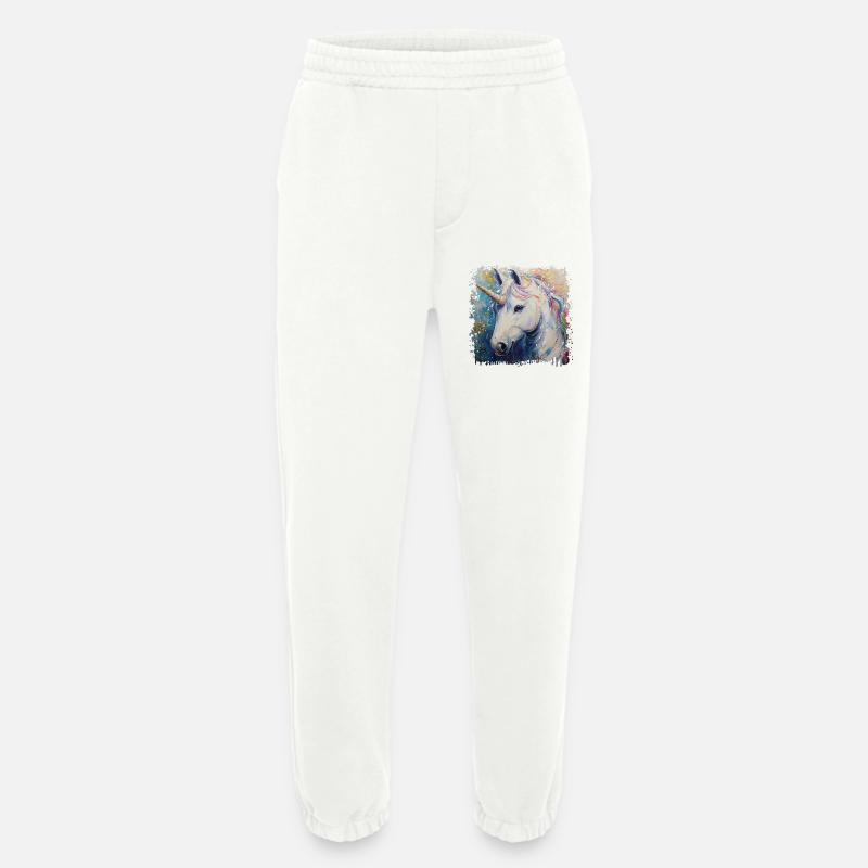 Farbenfrohes Einhorn Kunstwerk - Heavyweight Jogginghose - made by SPREAD  - OFF WHITE