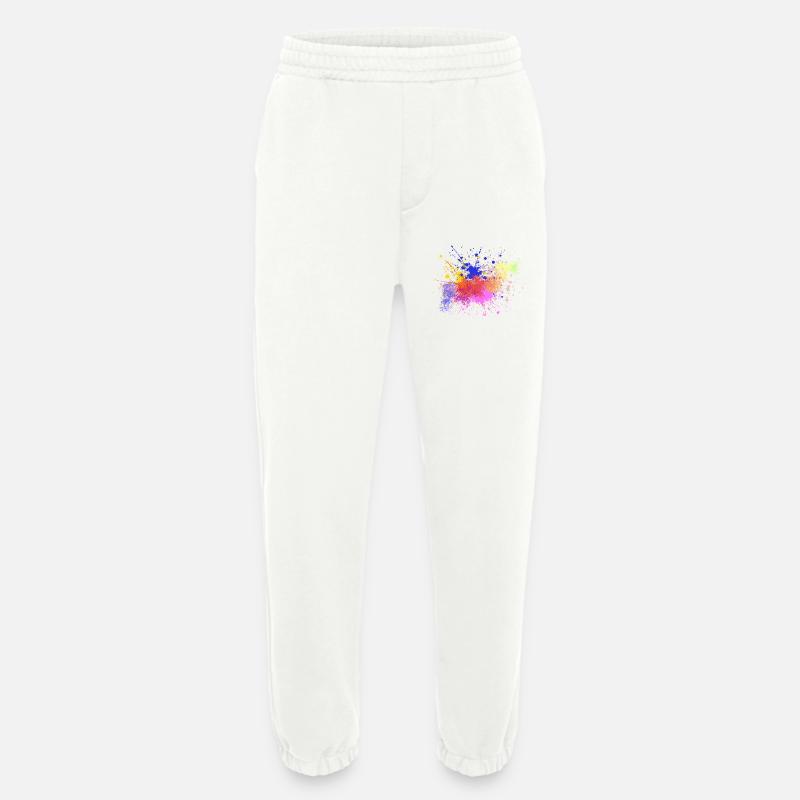Farbige Farbspritzer Kunst Design - Heavyweight Jogginghose - made by SPREAD  - OFF WHITE