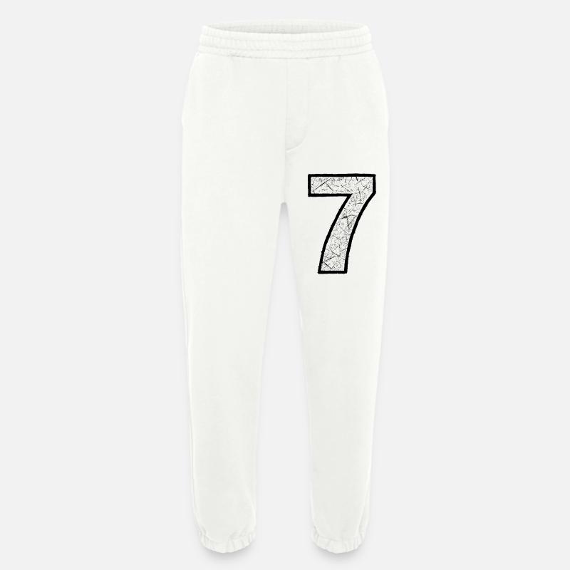 Cracked Seven Digit Pattern - Heavyweight Jogging Pants - made by SPREAD  - OFF WHITE