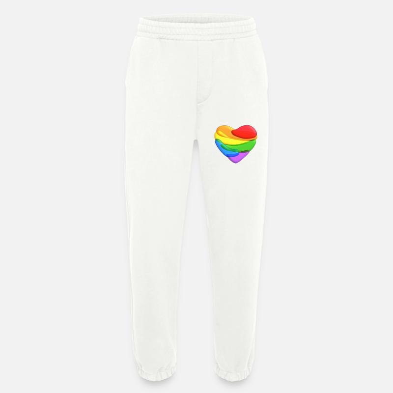 Regenbogen Herz - Heavyweight Jogginghose - made by SPREAD  - OFF WHITE